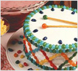 cake decorated to look like a drum
