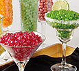 Jelly beans in cocktail glasses